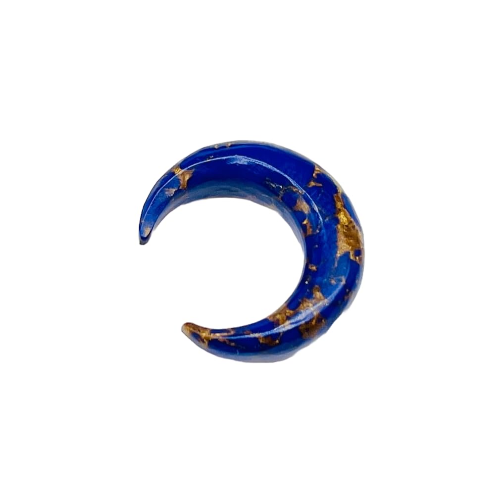 Lapis Lazuli Gemstone Handmade Naga Body Piercing Tribal Septum Crescent Horseshoe Pincher Gauges Jewelry, 2mm (12g) to 12mm (1/2"), Customized Sizes
