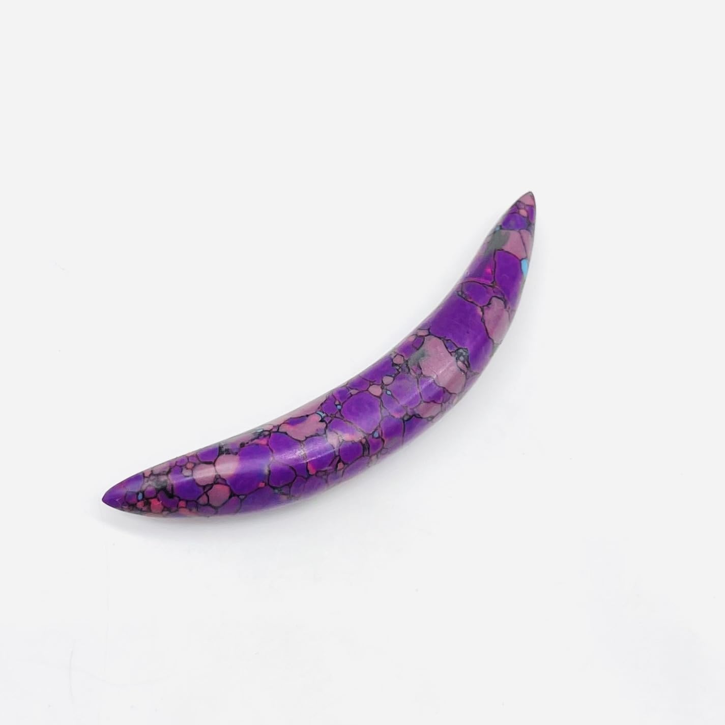 BodyJewels007's Purple Turquoise Crystal Curved Septum Tusk Ring, Tribal Septum, Nose Pincher, Handmade Organic Gauges, Size:- 12g (2mm) to 0000g (12mm) & Customized Wholesale Available
