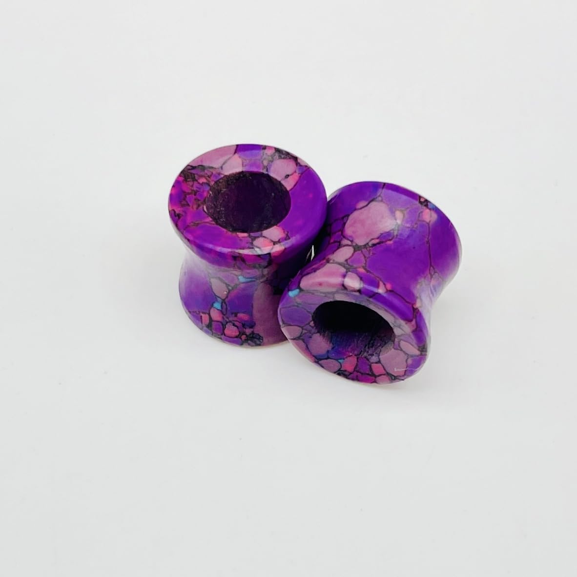 Pruple Turquoise Crystal Handmade Naga Body Piercing Jewelry Plug Tunnel Gauges Size 6g (4mm) to 40mm Customized Sizes & Wholesale Also Available