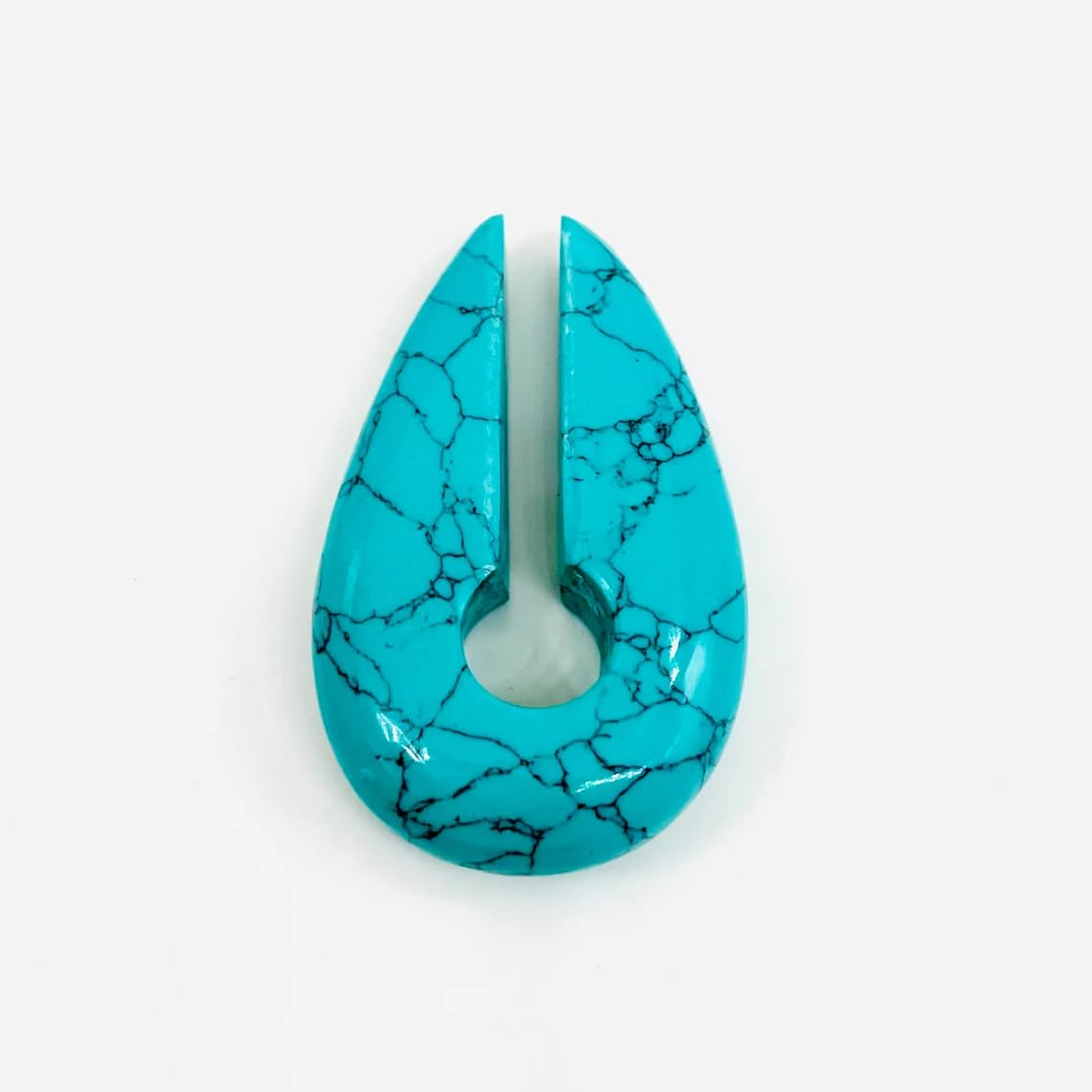Blue Turquoise Crystal Ear Weights, 6g-00g Sizes, 2 Pieces