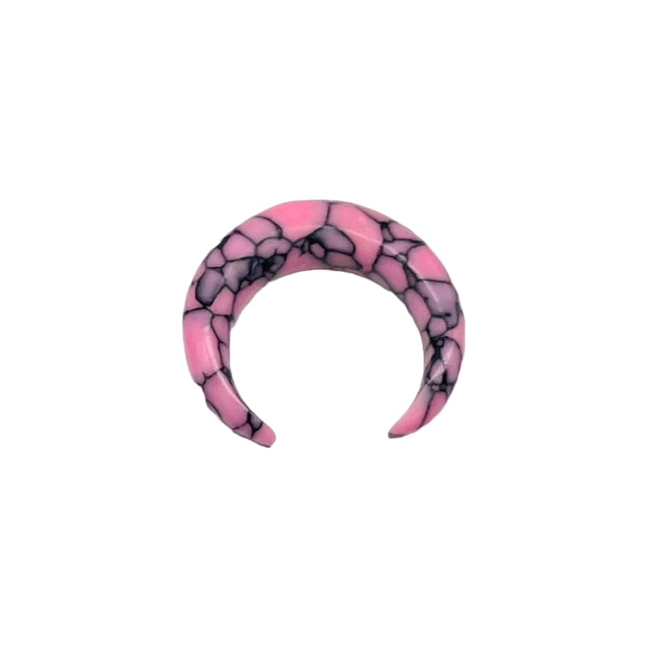Tribal Septum Pincher & Tusk Spike Body Jewelry, 12g-1/2in, Pink Turquoise Crystal, Handmade