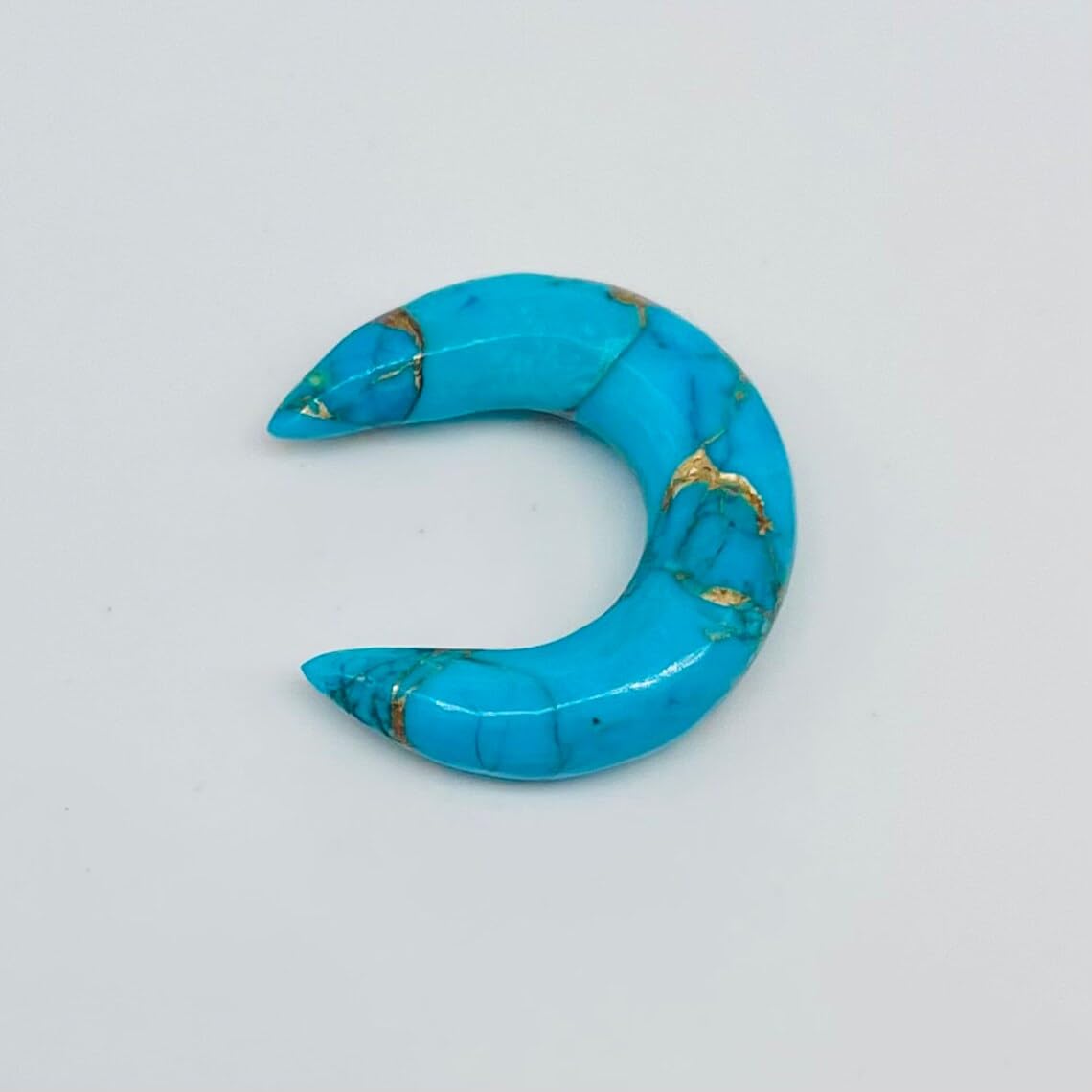 Natural American Blue Copper Turquoise Handmade Septum Pincher Naga Body Piercing Jewelry Gauges Size 8g (3mm) to 1/2" (12mm) Customized Size & Wholesale Also Available
