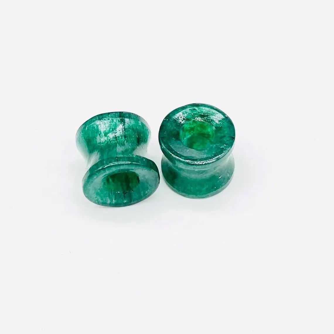 Aventurine Ear Tunnels Plugs – Natural Stone Gauges for Stretched Ears | Hand-Carved Double Flared Hypoallergenic Ear Jewelry | Sizes 6g (4mm) to 40mm