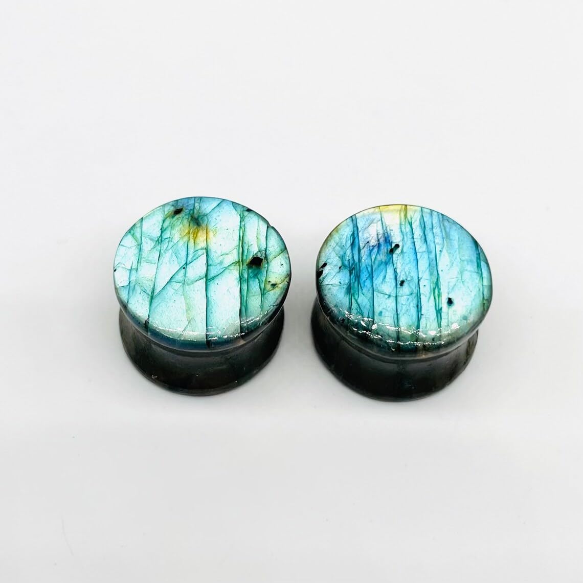 Natural Labradorite Gemstone Handmade Naga Body Piercing Ear Gauges Plugs Jewelry, Customized Size & Wholesale Avaiolable
