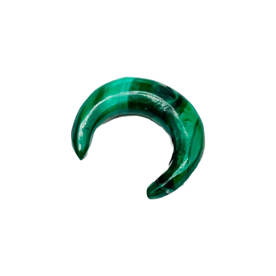 Natural Green Malachite Crystal Handmade Naga Body Piercing Tribal Septum Pincher Jewelry Gauges, 12g (2mm) to 1/2 inch (12mm), Customized Sizes Available