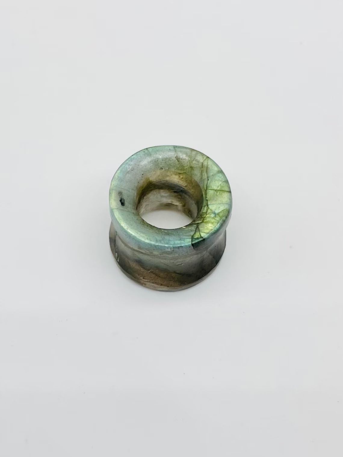Pair of Natural Multi Flash Labradorite Crystal Handcrafted Double Flare Round Shape Tunnel Plug Ear Piercing Naga Body Jewelry Size 6g (4mm) to 40mm & Customized Wholesale Available