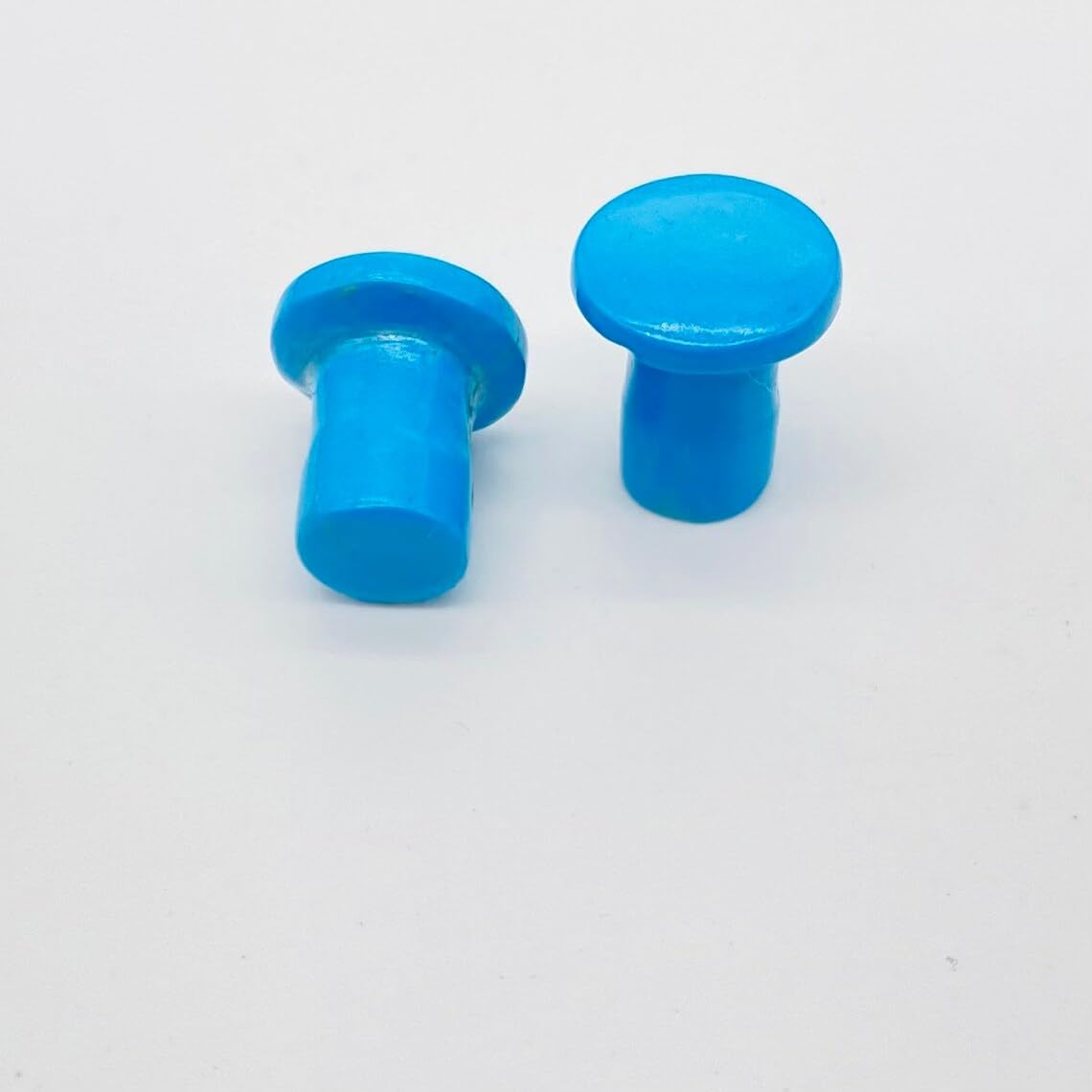 Crystal Ear Gauges, Turquoise Blue, Pair, Single Flared Plugs, 8g to 1 inch, Custom Sizes Available
