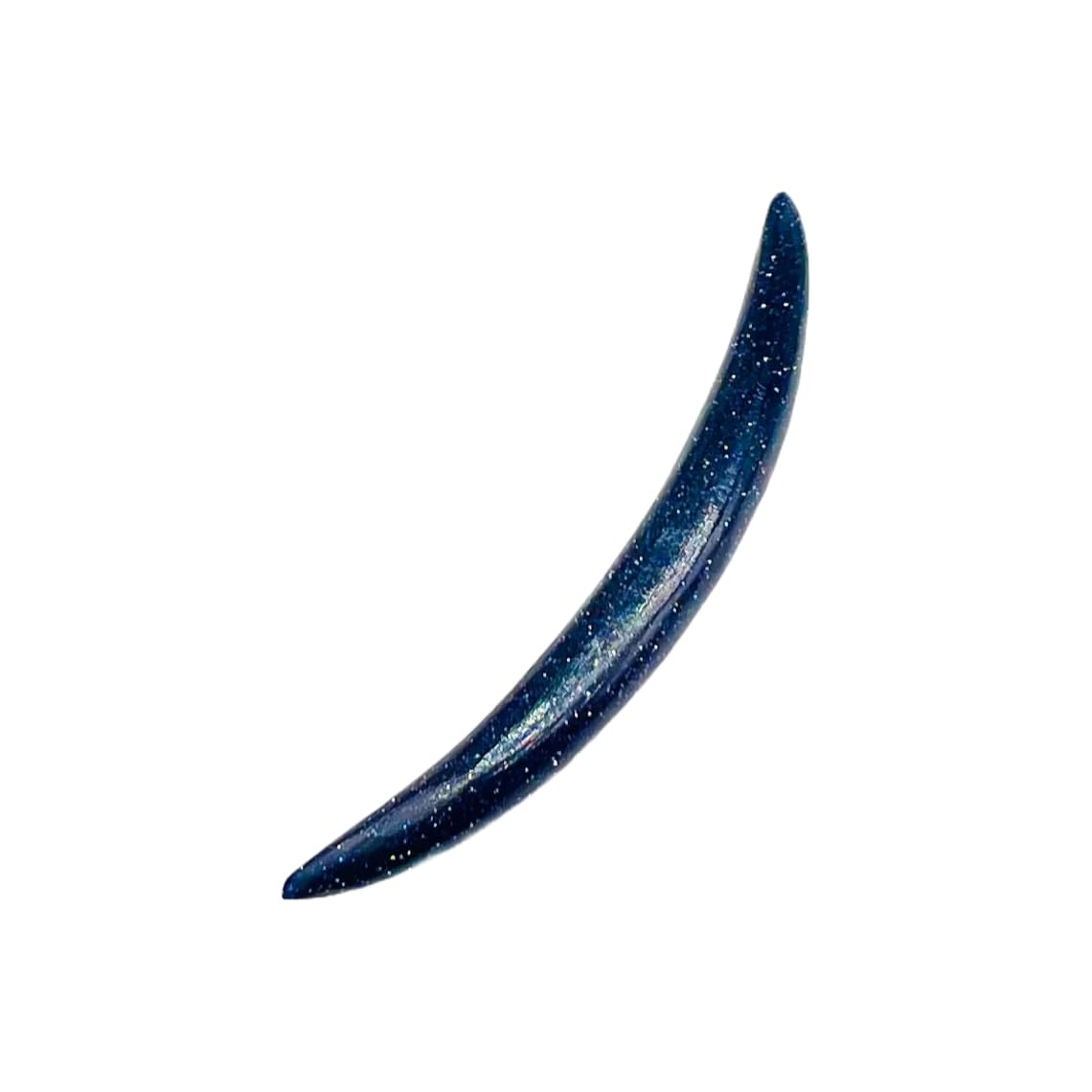 Blue Sunstone Crystal Handmade Naga Body Piercing Jewelry, Septum Curved Tusk Spike Gauges, 12g (2mm) to 1/2 inch (12mm), Customized Size Available