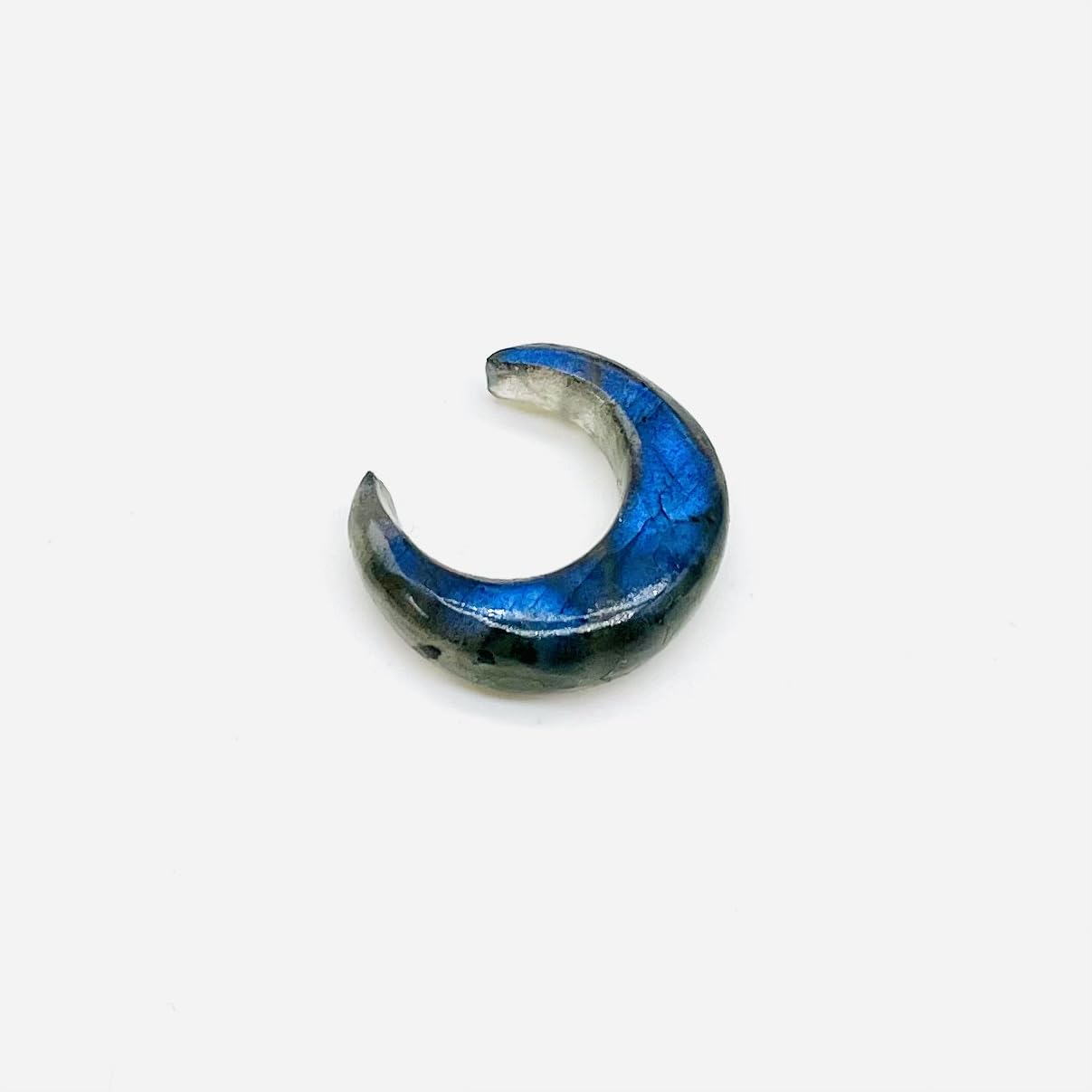 Natural Blue Flash Labradorite Crystal Handmade Nose Piercing Septum Pincher Naga Body Jewelry Size 12g (2mm) to 1/2" (12mm) Customized Size & Wholesale Also Available