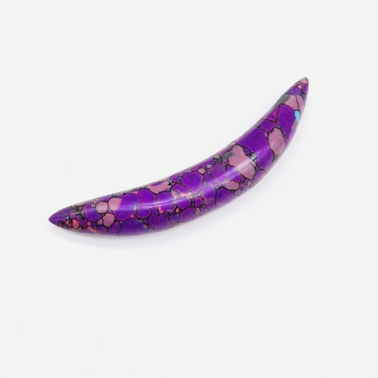 BodyJewels007's Purple Turquoise Crystal Curved Septum Tusk Ring, Tribal Septum, Nose Pincher, Handmade Organic Gauges, Size:- 12g (2mm) to 0000g (12mm) & Customized Wholesale Available