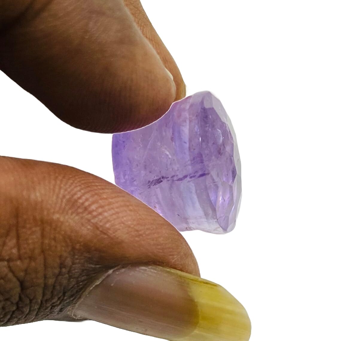 Natural Amethyst Stone Ear Plugs – Double Flared Saddle Fit Gauges – Faceted Top – Light Purple Crystal Pair for Stretched Ears – Handcrafted Gemstone Body Jewelry