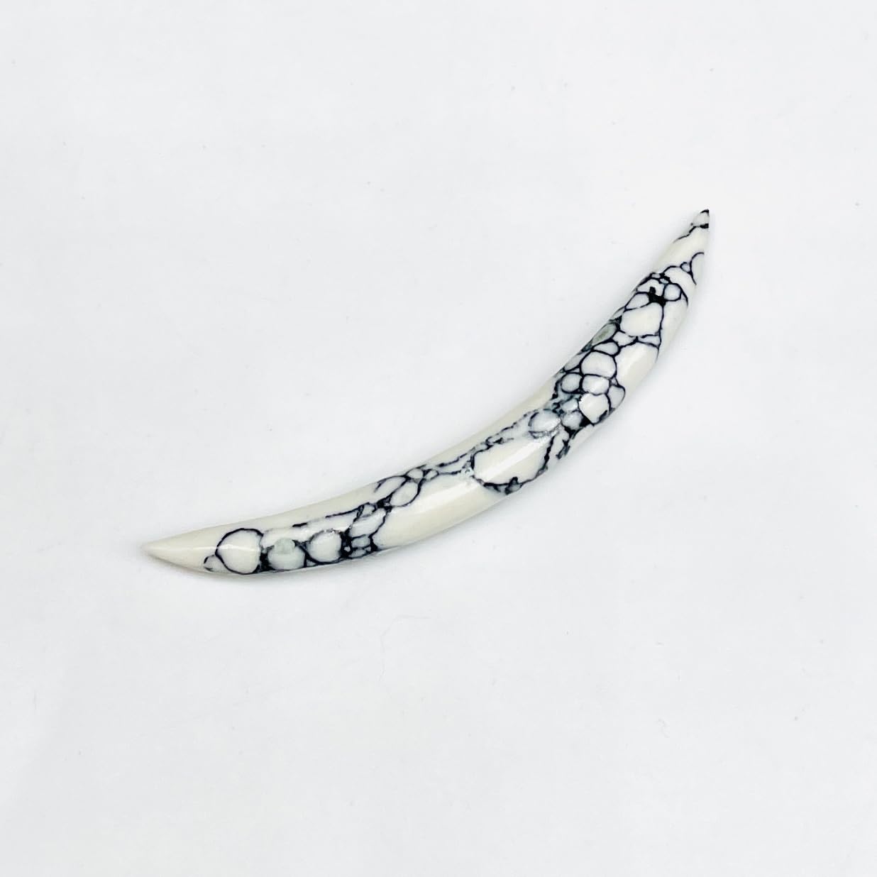 Howlite Crystal Curved Septum Tusk Gauges, Size 12g to 1/2", Wholesale Available
