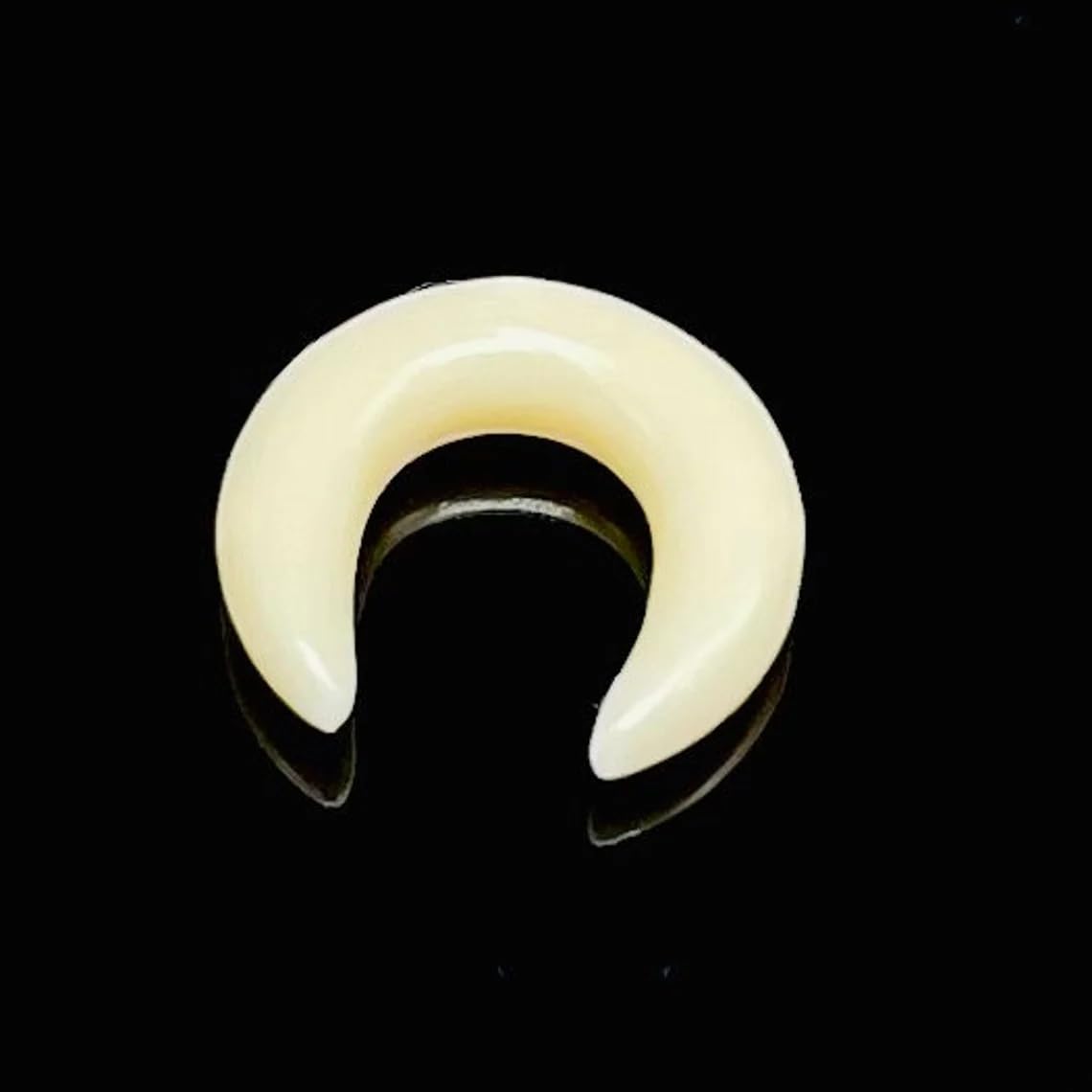 Synthetic Bone Crescent Septum Pincher Piercing Gauges, Sizes 2mm to 12mm