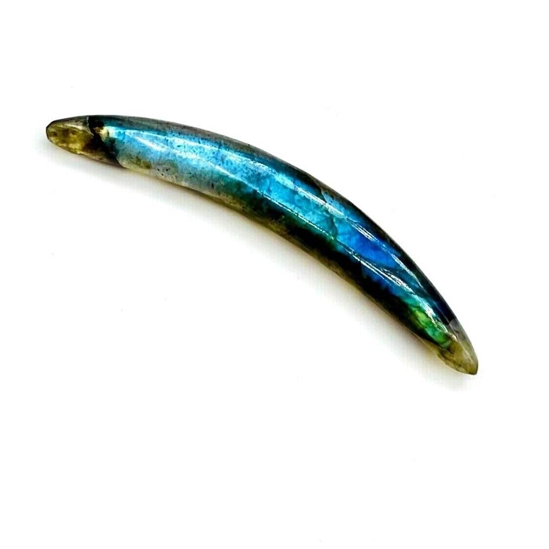 Natural Multi Flash Labradorite Crystal Handcrafted Curved Septum Tusk Ear Nose Piercing Naga Body Jewelry Size 12g (2mm) to 1/2" (12mm) & Customized Wholesale Also Available