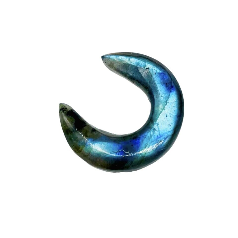Pince-nez tribal en labradorite naturelle – Pointe de nez en pierre précieuse organique pour piercings cicatrisés, taille 8G (3 mm) à 1/2" (12 mm)