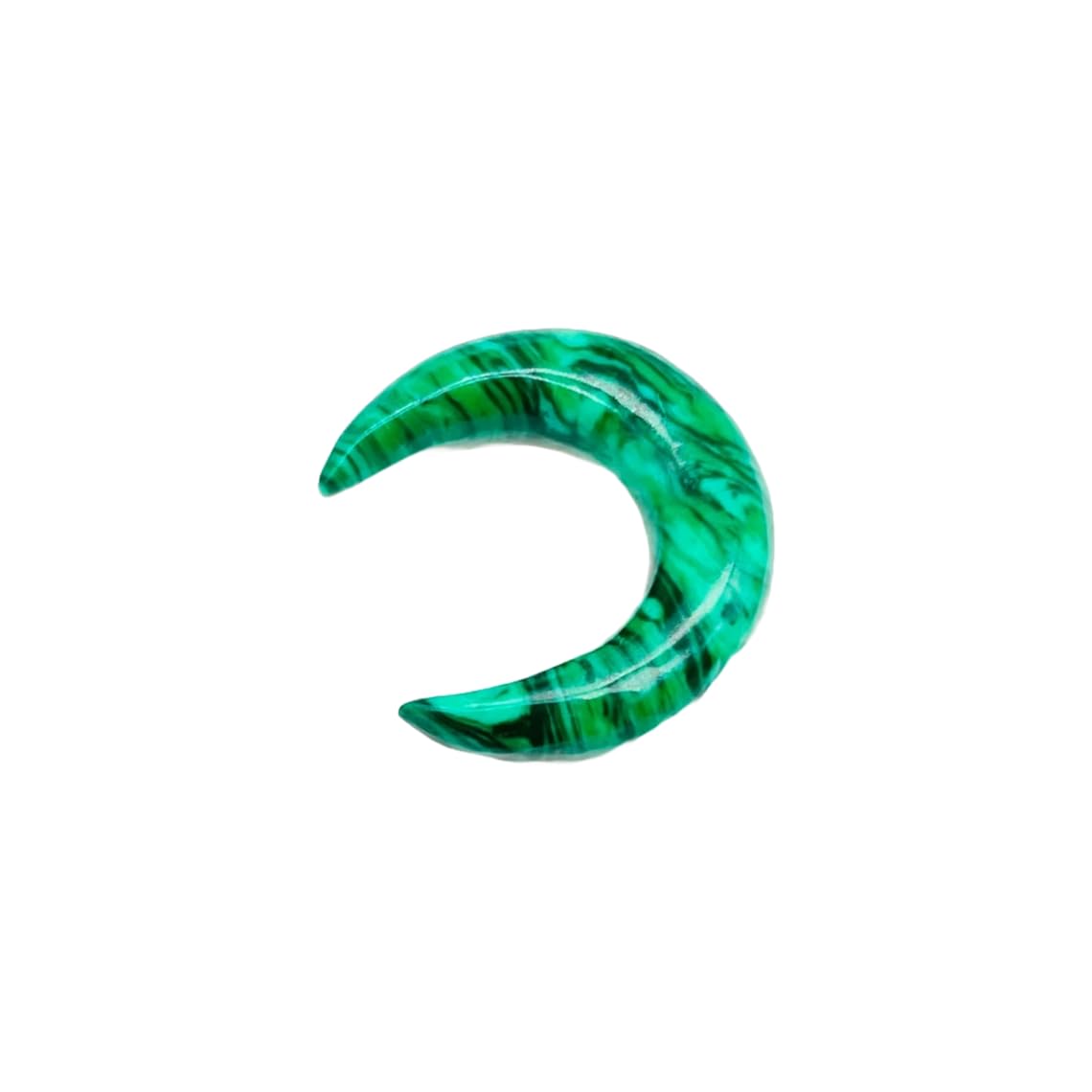 Green Malachite Crystal Handmade Naga Body Piercing Jewelry, Tribal Septum Pincher Gauges, 12g (2mm) to 1/2 inch (12mm), Customizable Sizes