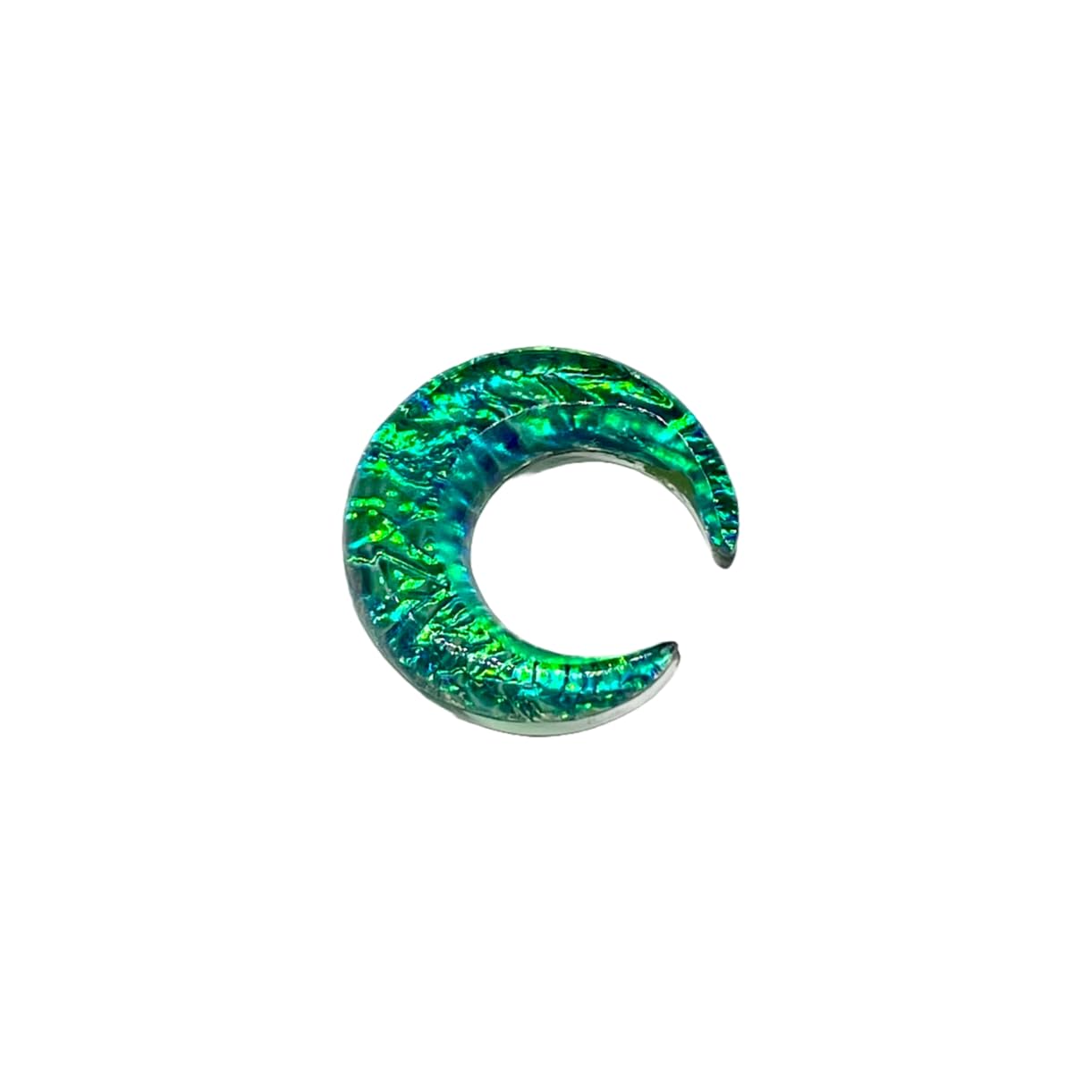 Green Opal Glitter Glass Stone Septum Pincher Nose Ring Size 12g-1/2in