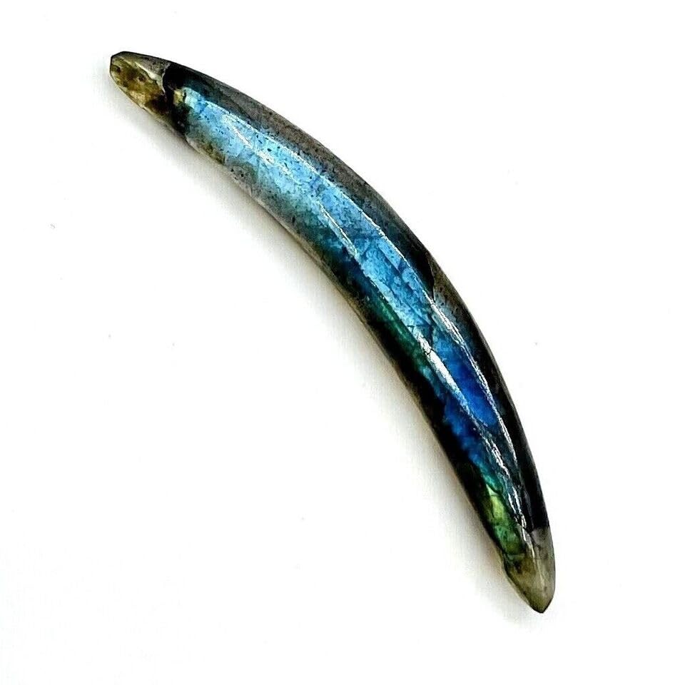 Body Jewelry Natural Flashy Labradorite Crystal Handmade Curved Septum Tusk Body Piercing Naga Jewelry Gauge Size 12g (2mm) to 0000g (12mm) Customized Wholesale Also Available