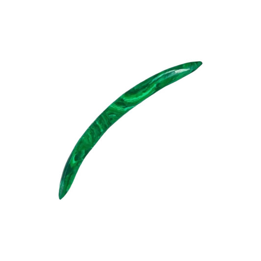Green Malachite Crystal Handmade Naga Body Piercing Jewelry, Septum Curved Tusk Spike Gauges, 12g (2mm) to 1/2 inch (12mm), Customizable Sizes