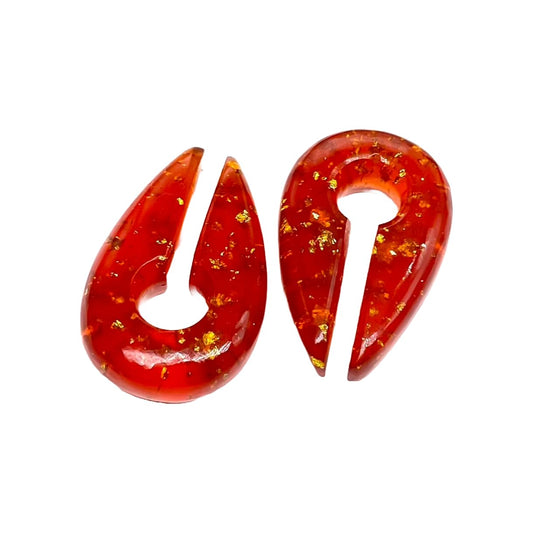 Amber Stone Handcrafted Drop Shape Ear Weights Keyhole Gauges Ear Piercing Naga Body Jewelry Size 2g (6mm), 0g (8mm) & 00g (10mm) & Customized Wholesale Also Available