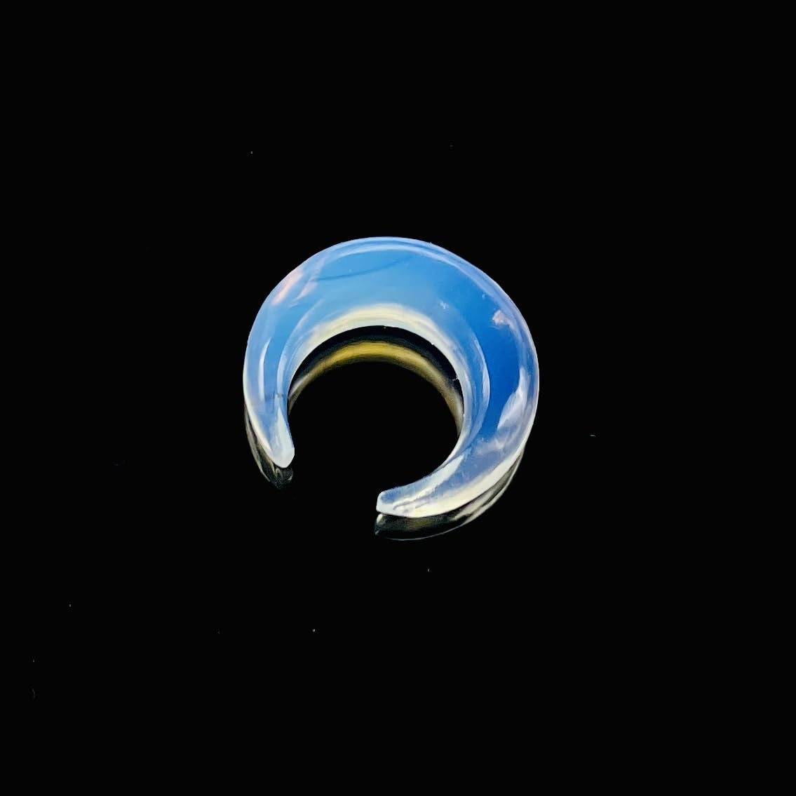 Opalite Glass Handmade Naga Body Piercing Tribal Septum Crescent Horseshoe Pincher Gauges, Sizes 2mm (12g) to 12mm (1/2 inch)