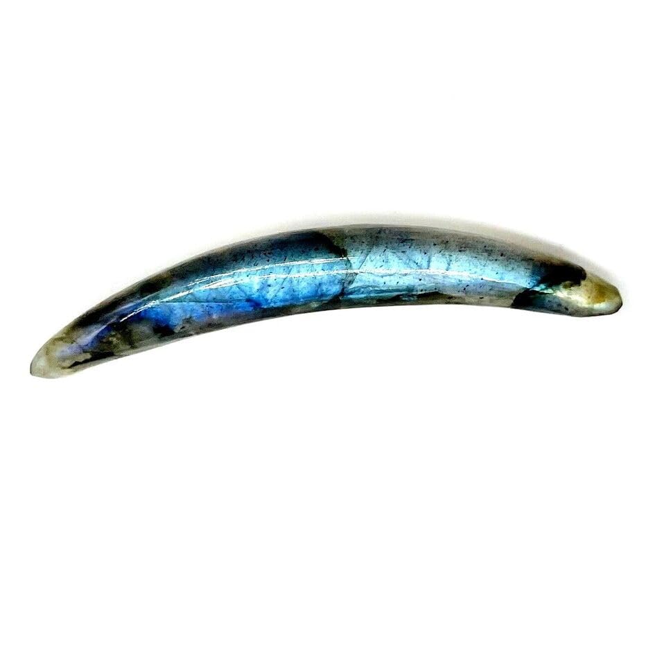 Body Jewelry Natural Flashy Labradorite Crystal Handmade Curved Septum Tusk Body Piercing Naga Jewelry Gauge Size 12g (2mm) to 0000g (12mm) Customized Wholesale Also Available