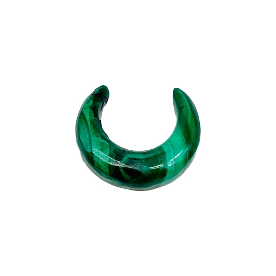 Natural Green Malachite Crystal Handmade Naga Body Piercing Tribal Septum Pincher Jewelry Gauges, 12g (2mm) to 1/2 inch (12mm), Customized Sizes Available