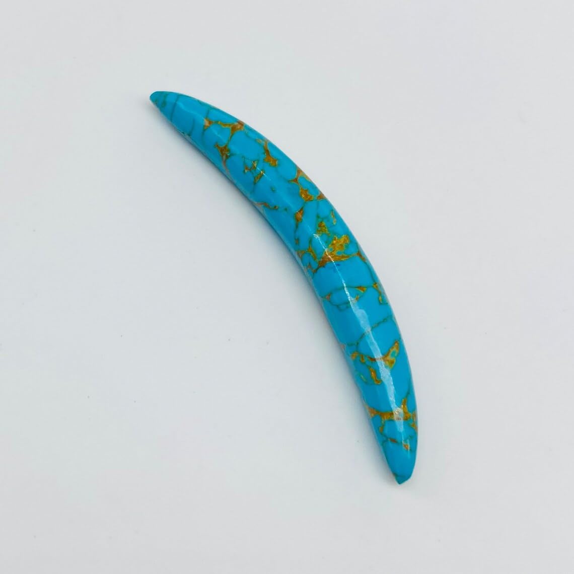 American Blue Copper Turquoise Crystal Naga Septum Curved Tusk Body Jewelry - 12g (2mm) to 1/2" (12mm) Size, Wholesale Available