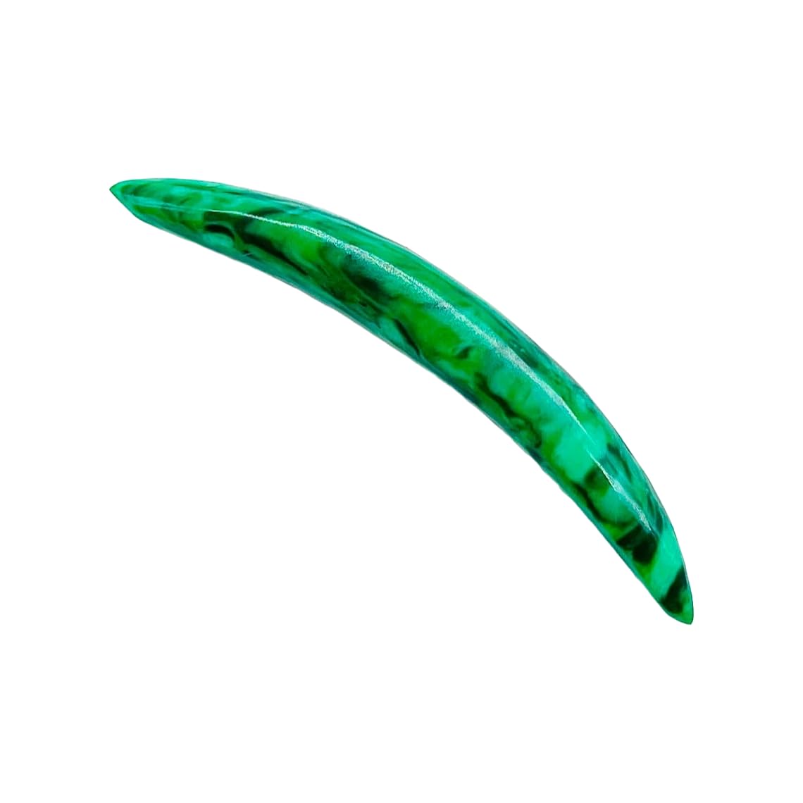 Green Malachite Crystal Handmade Naga Body Piercing Jewelry, Septum Curved Tusk Spike Gauges, 12g (2mm) to 1/2 inch (12mm), Customizable Sizes