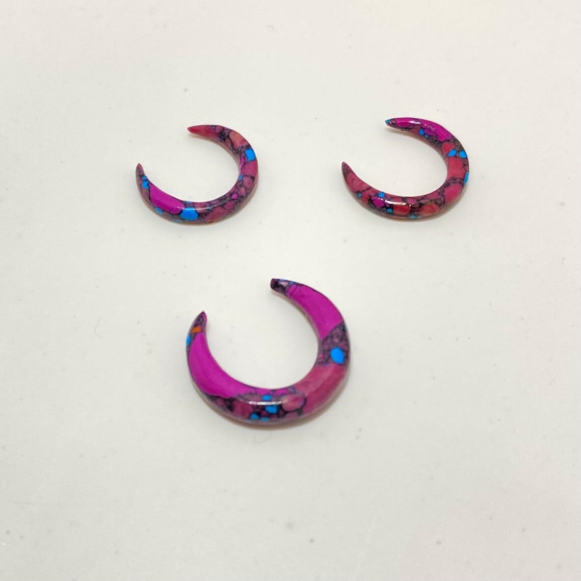 Naga Body Jewelry Purple Turquoise Crystal Septum Pincher for Nse Piercing, 12g (2mm) to 1/2" (12mm) - Customized Size & Wholesale Available