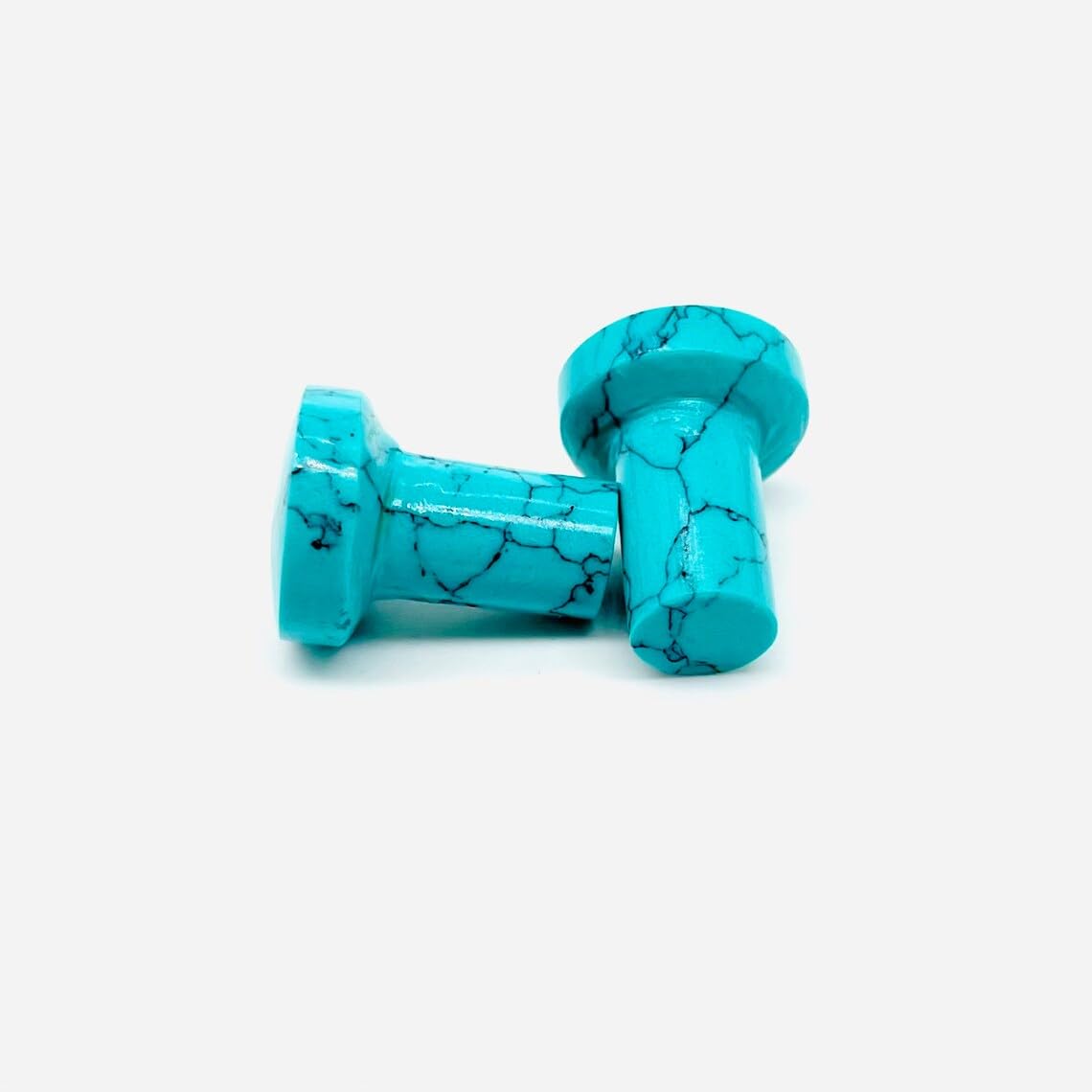 Blue Turquoise Crystal Body Jewelry Plugs, 8g to 1 inch, Set of 2