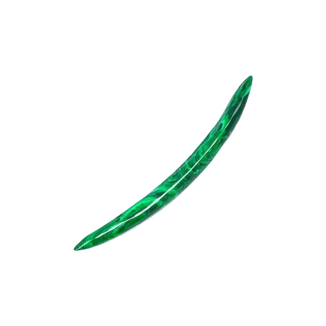 Green Malachite Crystal Handmade Naga Body Piercing Jewelry, Septum Curved Tusk Spike Gauges, 12g (2mm) to 1/2 inch (12mm), Customizable Sizes