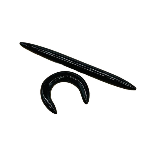 Natural Black Obsidian Crystal Handmade Naga Body Piercing Jewelry, Tribal Septum Tusk Straight Spike & Pincher Gauges, 12g (2mm) to 1/2 inch (12mm), Customized Size Available