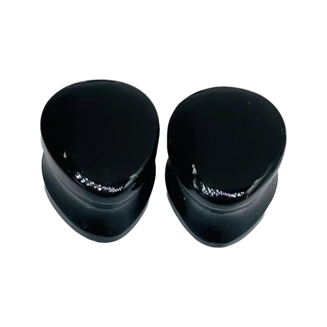 Natural Black Obsidian Crystal Handmade Naga Body Piercing Jewelry Double Falre Teardrop Shape Ear Gauge Plug Size 8g (3mm) to 1" (25mm) Wholesale Available