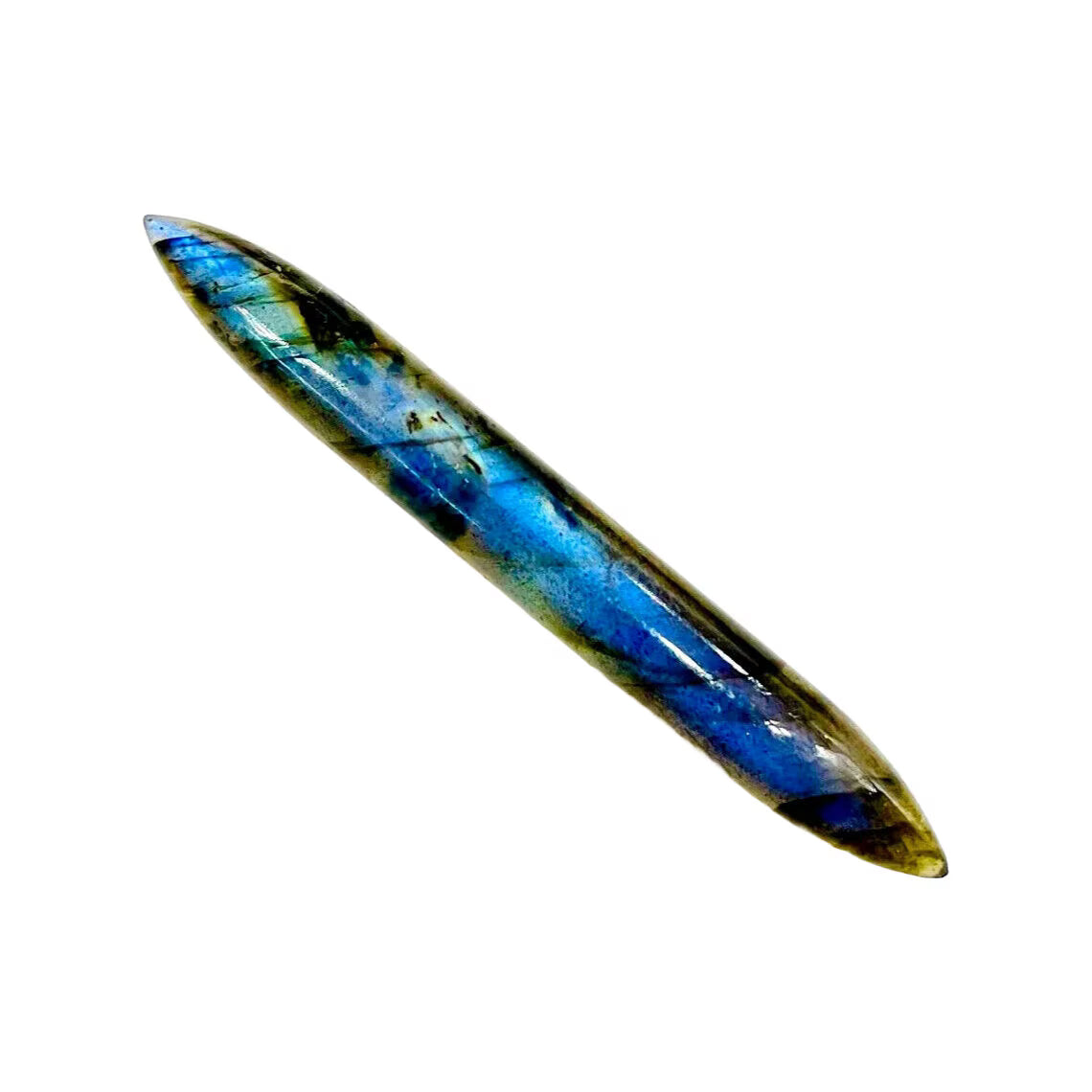 Natural Labradorite Gemstone Tribal Septum Tusk Spike — Organic Stone Nose Pincher | Healed Septum Jewelry Size 12G (2mm) to 1/2' (12mm)