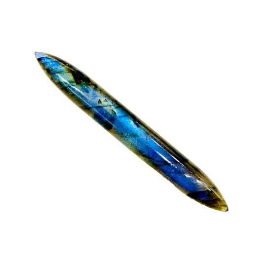 Natural Labradorite Gemstone Tribal Septum Tusk Spike — Organic Stone Nose Pincher | Healed Septum Jewelry Size 12G (2mm) to 1/2' (12mm)