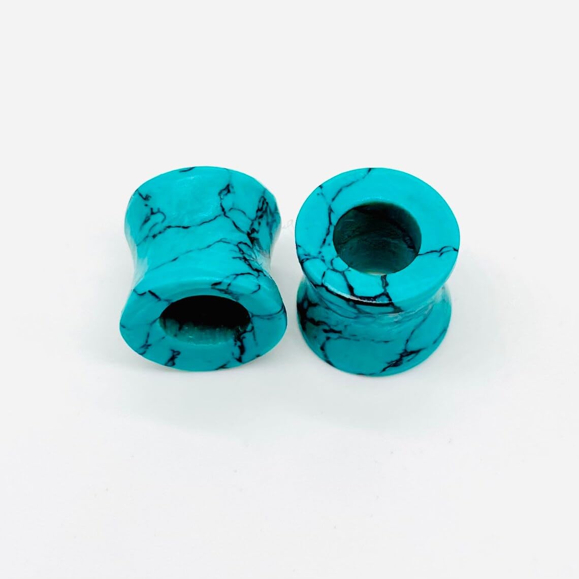 Blue Turquoise Crystal Body Jewelry Plugs Tunnels, 4mm-40mm, 2pc Set