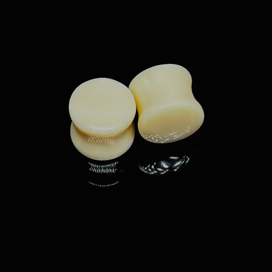 Synthetic Bone Double Flared Ear Plugs | Synthetic Body Jewelry for Stretched Ears Pair Size 8G (3mm) to 2" (51mm)