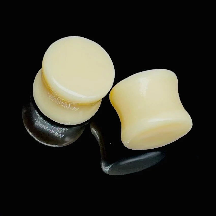 Synthetic Bone Double Flared Ear Plugs | Synthetic Body Jewelry for Stretched Ears Pair Size 8G (3mm) to 2" (51mm)