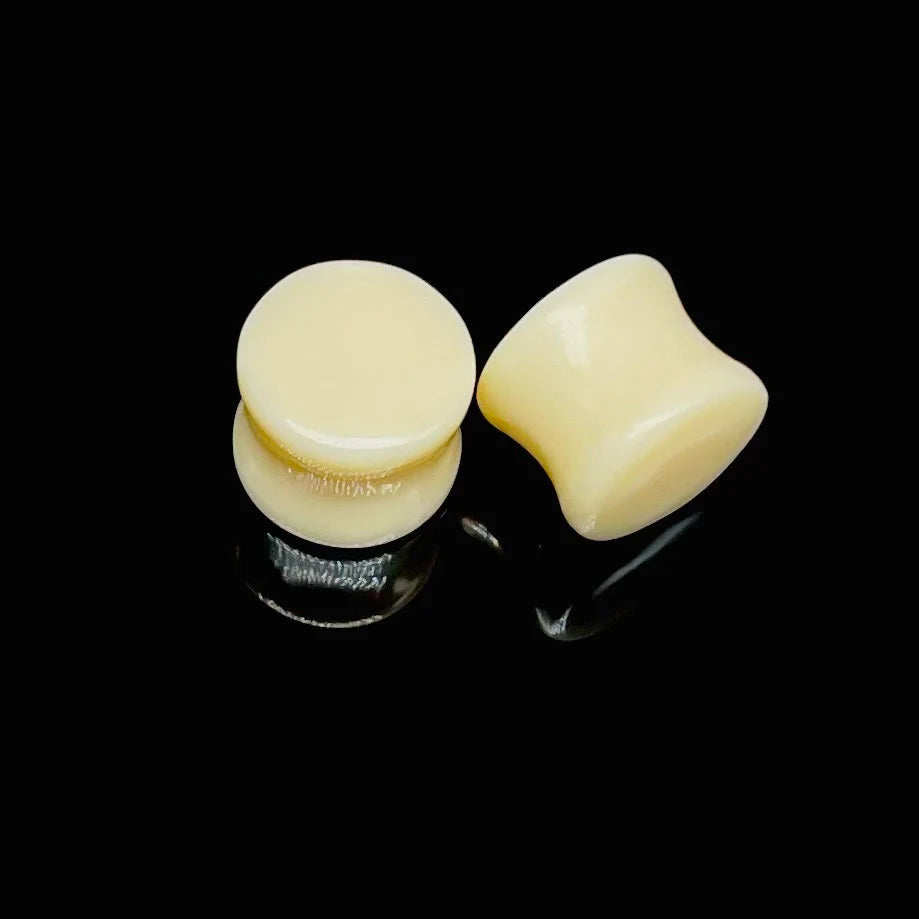 Synthetic Bone Double Flared Ear Plugs | Synthetic Body Jewelry for Stretched Ears Pair Size 8G (3mm) to 2" (51mm)