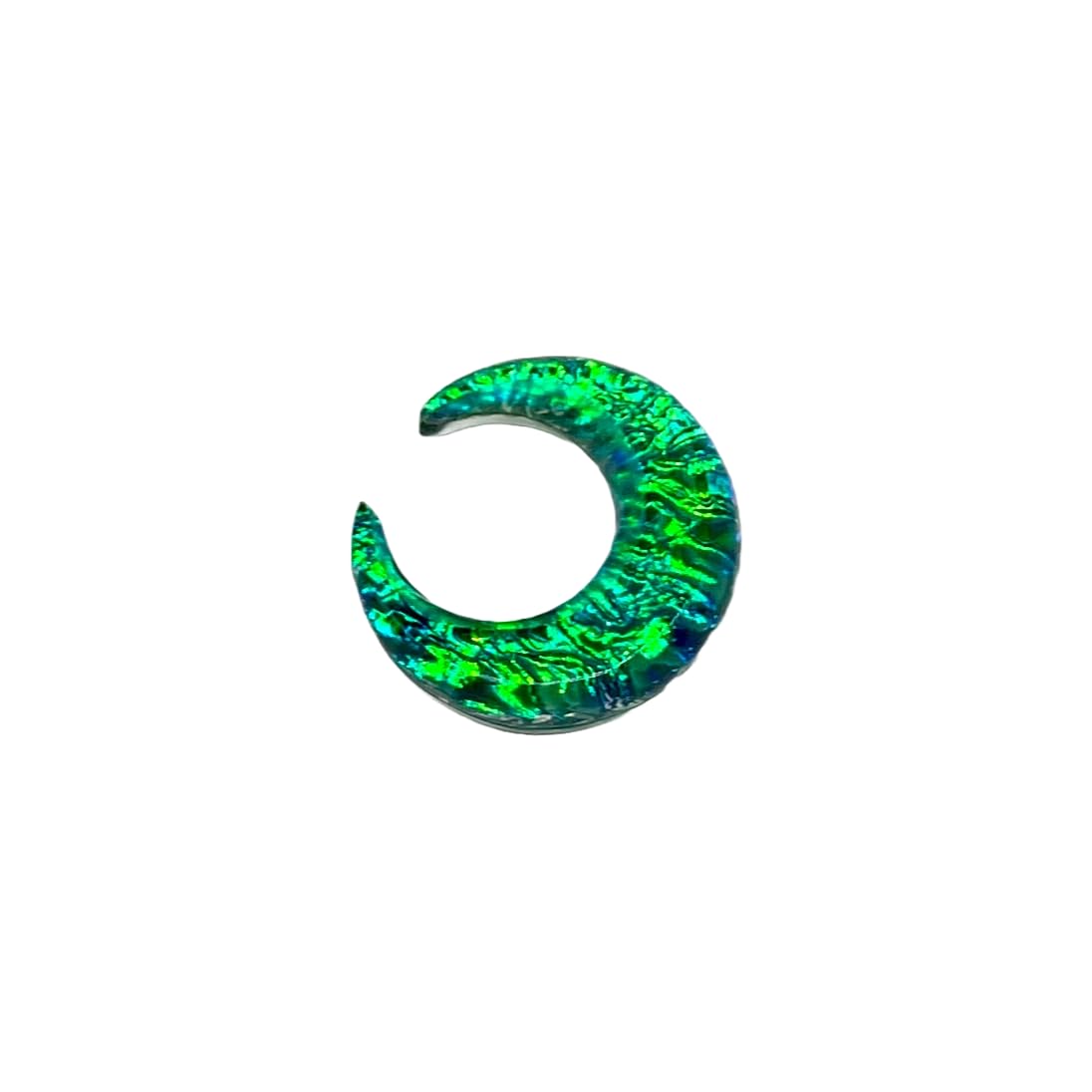 Green Opal Glitter Glass Stone Septum Pincher Nose Ring Size 12g-1/2in