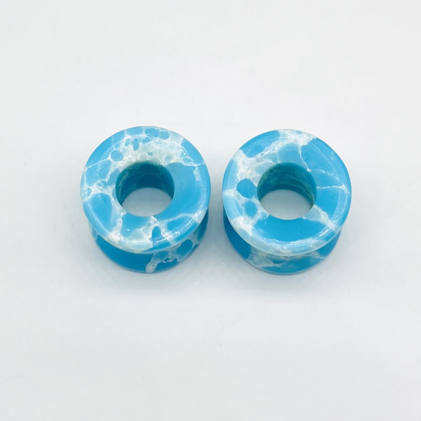 Body Piercing Jewelry Pair of Naga Style Larimar Crystal Handmade Naga Body Piercing Gauges Plugs Ear Tunnels Size 6g (4mm) to 40mm Customized Size & Wholesale Also Available