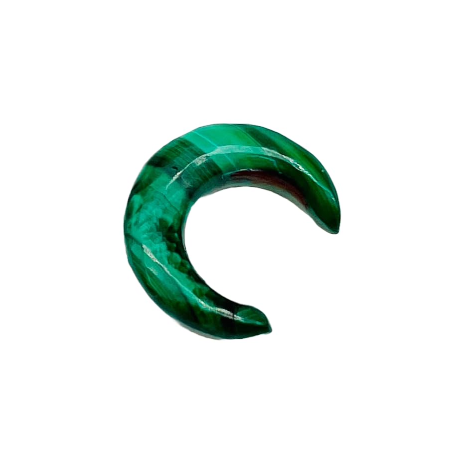 Natural Green Malachite Crystal Handmade Naga Body Piercing Tribal Septum Pincher Jewelry Gauges, 12g (2mm) to 1/2 inch (12mm), Customized Sizes Available