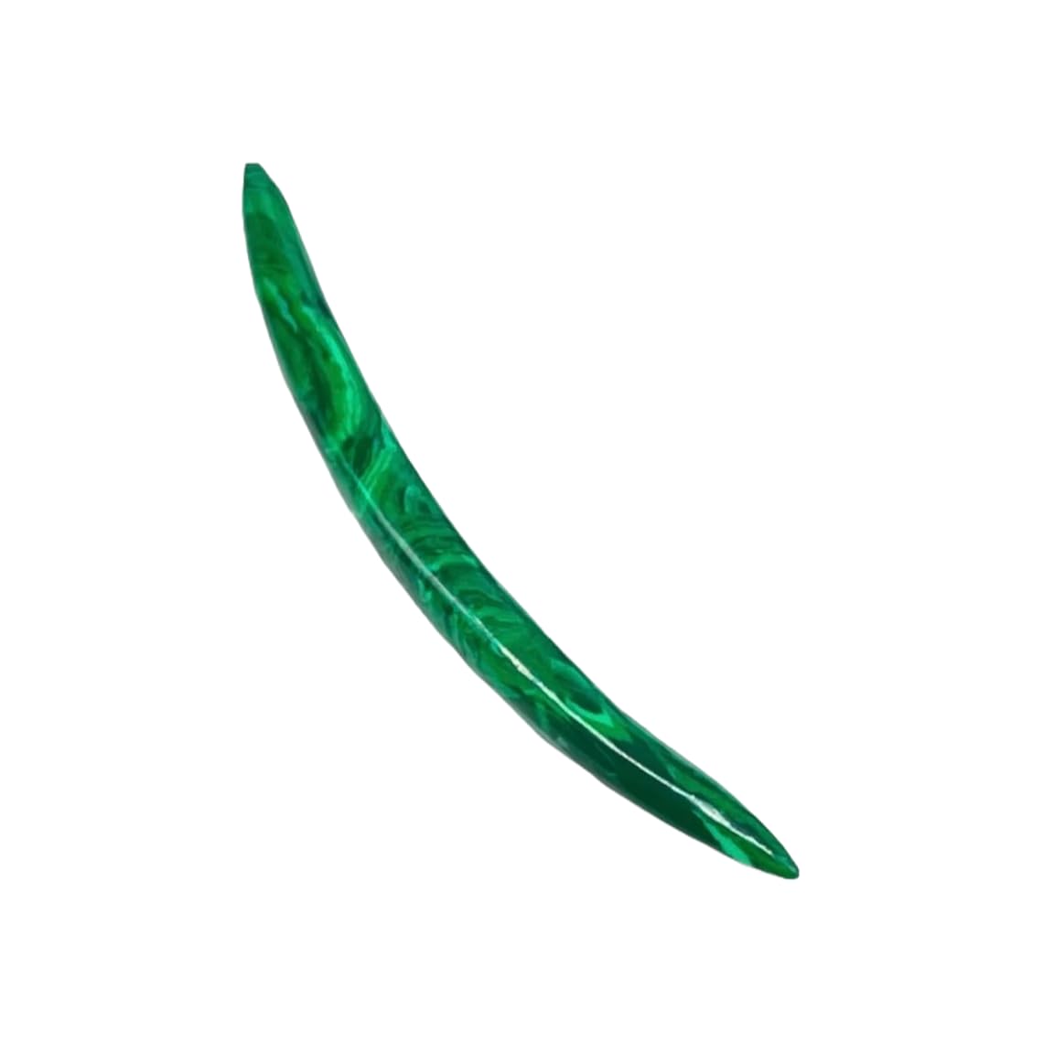 Green Malachite Crystal Handmade Naga Body Piercing Jewelry, Septum Curved Tusk Spike Gauges, 12g (2mm) to 1/2 inch (12mm), Customizable Sizes