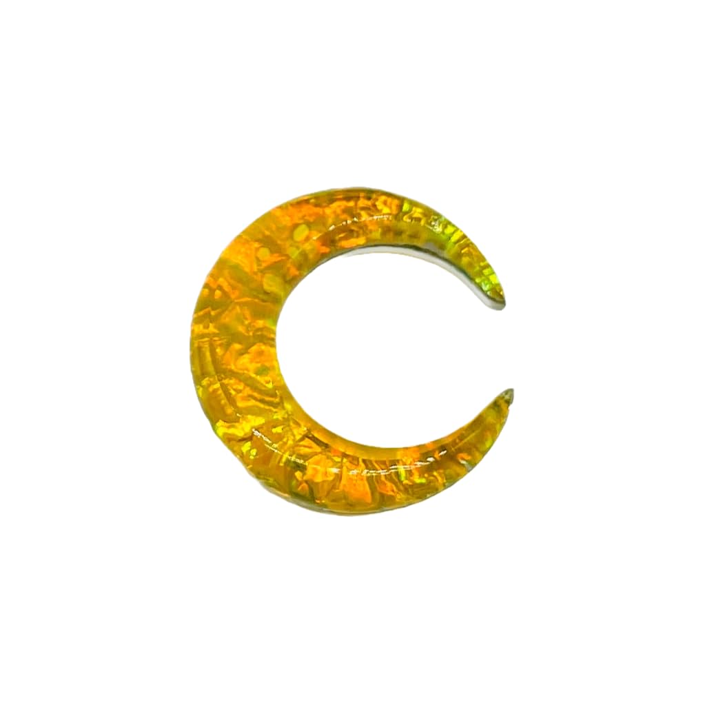 Yellow Opal Glitter Glass Stone Septum Pincher, 12g-1/2in, Custom Sizes, Handmade Body Jewelry
