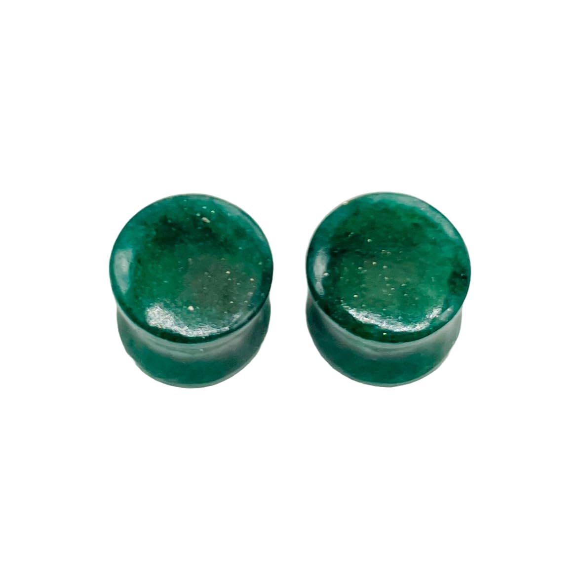 Natural Aventurine Gemstone Gauges, 3mm (8g) to 54mm (2-1/8 inch), Round Double Flared Plugs
