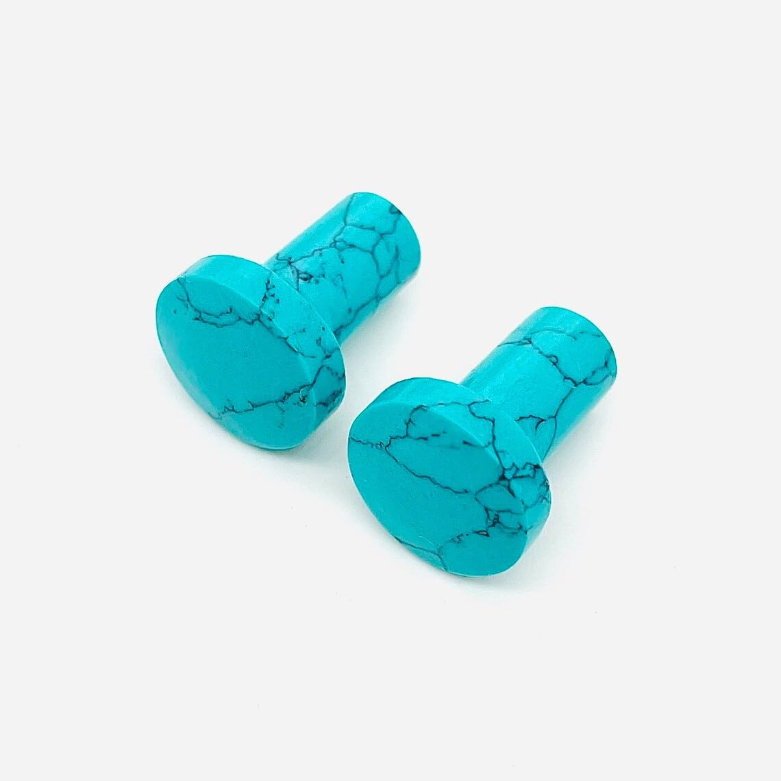 Blue Turquoise Crystal Body Jewelry Plugs, 8g to 1 inch, Set of 2