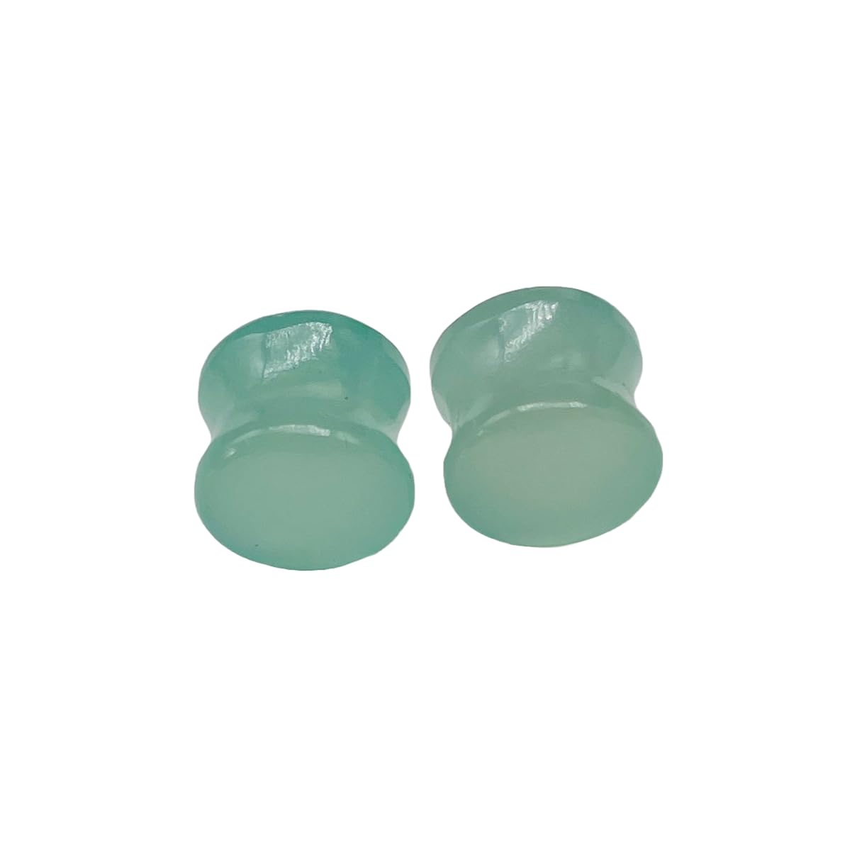 Natural Aqua Chalcedony Gemstone Ear Plugs Gauges, Sizes 3mm to 25mm