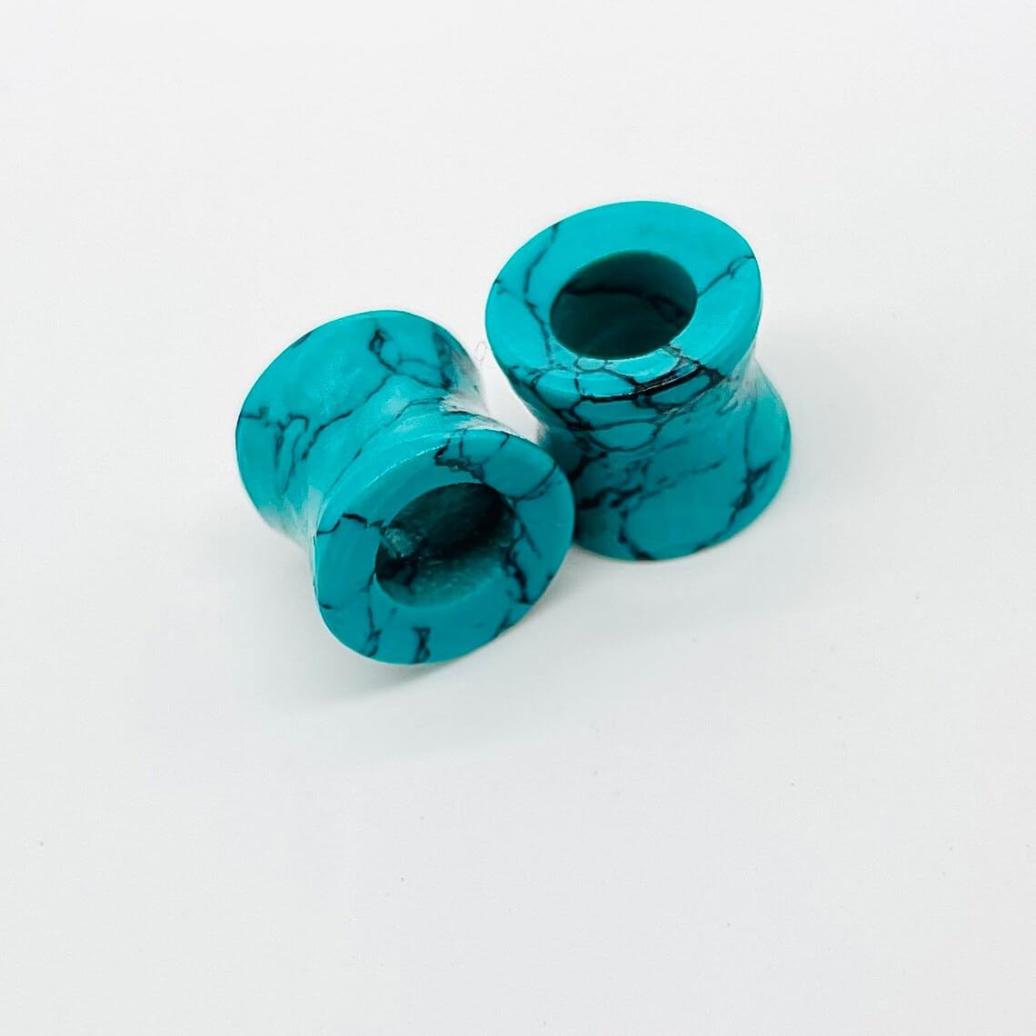 Blue Turquoise Crystal Body Jewelry Plugs Tunnels, 4mm-40mm, 2pc Set