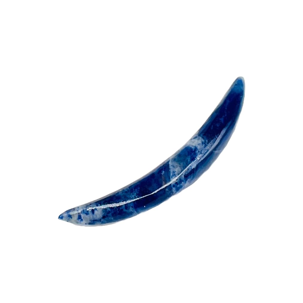 Natural Sodalite Crystal Handmade Naga Body Piercing Jewelry, Tribal Septum Curved Tusk Spike Gauges, 12g (2mm) to 1/2 inch (12mm), Customized Sizes Available